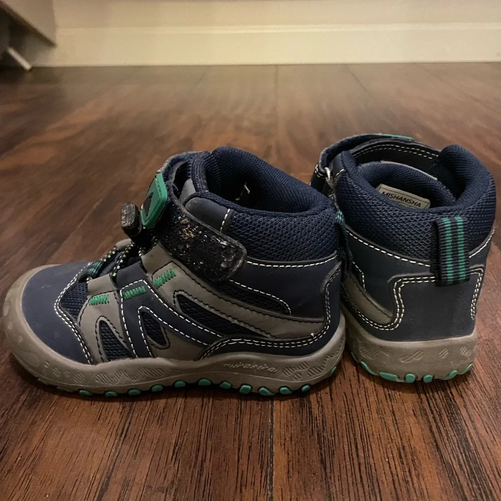 Kids Navy & Green Snow/Hiking Boots – Water Resistant | Size Toddler 7.5